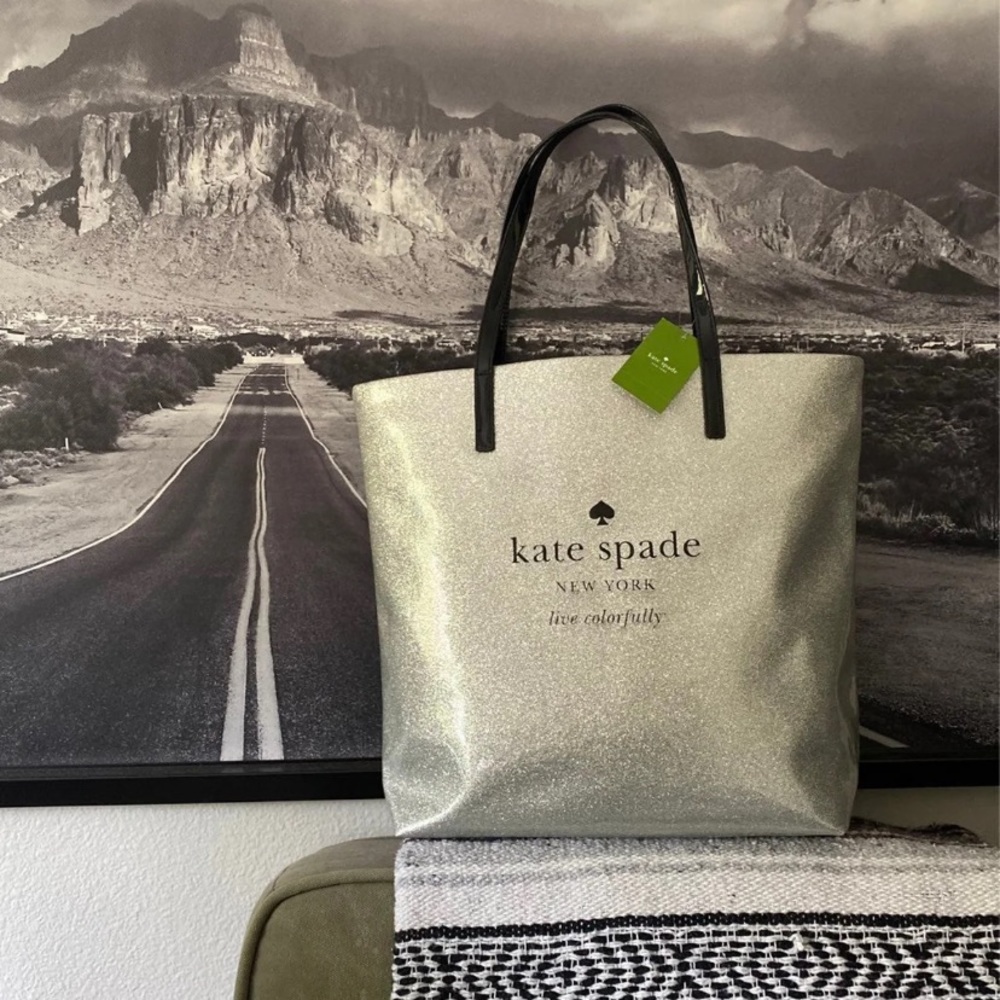 [KATE SPADE ♠️] Bon Shopper Glitter Tote Bag